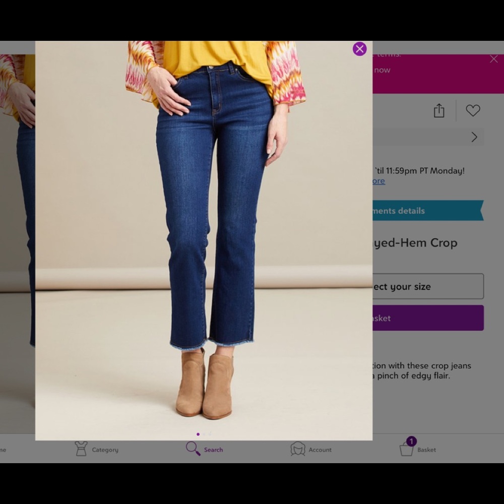 New Elliott & Vine Frayed Bottom Jeans